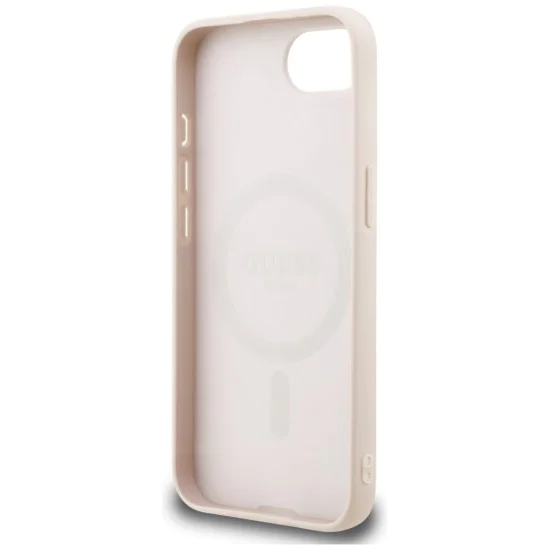 Калъф за iPhone 16e - Guess - Hardcase 4G Classic MagSafe (GUHMPSE4P4SM4MP) - Розов