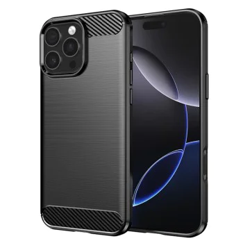 Калъф за iPhone 16 Pro Max - Carbon Silicone - Черен