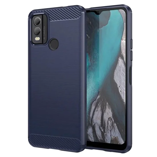 Калъф за Nokia C22 - Carbon Silicone - Blue