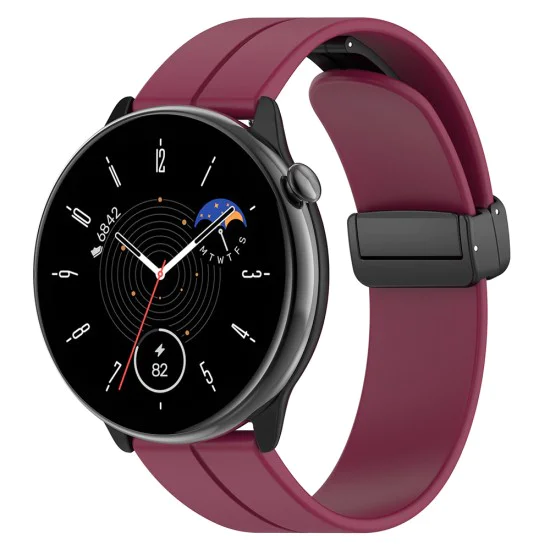 Каишка за Huawei Watch GT 4 (41 мм)/W1/Honor Watch S1/Garmin Venu 2S/Vivoactive 4S - Techsuit - Каишка за часовник 18 мм (W011) - Бордо