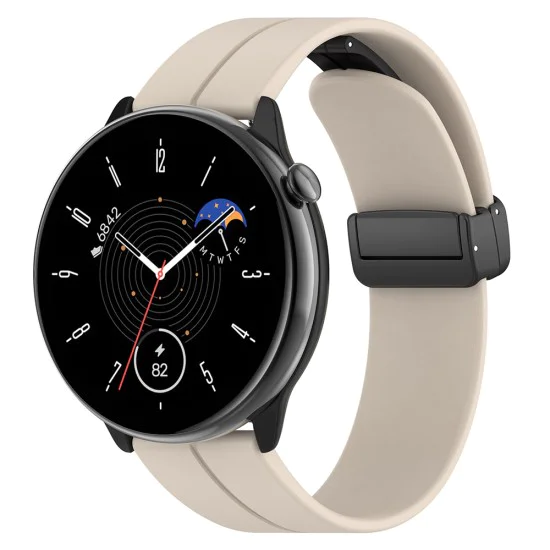 Каишка за Huawei Watch GT 4 (41 мм)/W1/Honor Watch S1/Garmin Venu 2S/Vivoactive 4S - Techsuit - Каишка за часовник 18 мм (W011) - Бежов