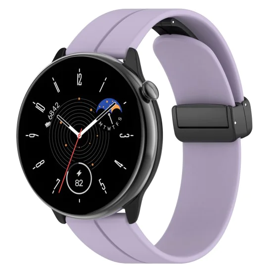 Каишка за Huawei Watch GT 4 (41 мм)/W1/Honor Watch S1/Garmin Venu 2S/Vivoactive 4S - Techsuit - Каишка за часовник 18 мм (W011) - Лилав