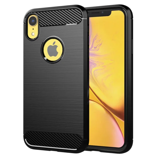 Калъф за iPhone XR - Carbon Silicone - Черен