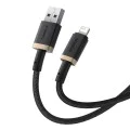 Baseus - Кабел за данни Dura Series (P10377801U01-02) - USB към Lightning, бързо зареждане, 480Mbps, 2.4A, найлон, 2 м - златен / черен