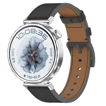 Каишка за Huawei Watch GT 4 (41 мм)/W1/Honor Watch S1/Garmin Venu 2S/Vivoactive 4S - Techsuit - Каишка за часовник 18 мм (W073) - Черен