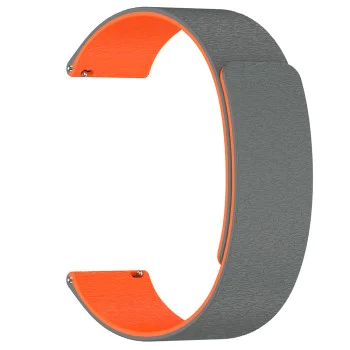 Techsuit - Каишка за часовник 22 мм (W074) - Samsung Galaxy Watch (46 мм)/Watch 3/Gear S3, Huawei Watch GT/GT 2 (46 мм) - Сив / Оранжев