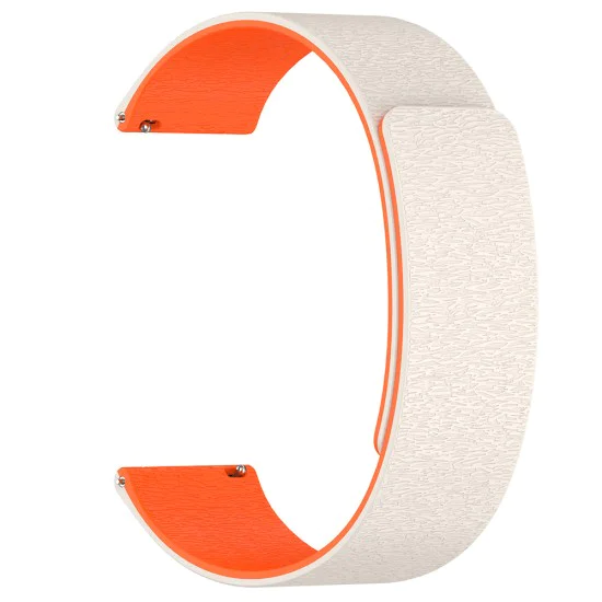Techsuit - Каишка за часовник 20 мм (W074) - Samsung Galaxy Watch4/5/Active 2, Huawei Watch GT 3 (42 мм)/GT 3 Pro (43 мм) - бежов/оранжев