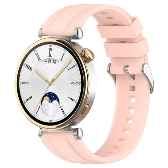 Каишка за Huawei Watch GT 4 (41 мм)/W1/Honor Watch S1/Garmin Venu 2S/Vivoactive 4S - Techsuit - Каишка за часовник 18 мм (W075) - Розов