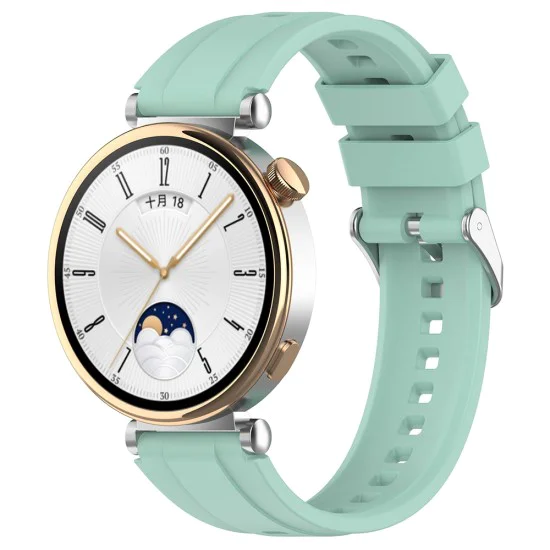 Каишка за Huawei Watch GT 4 (41 mm)/W1/Honor Watch S1/Garmin Venu 2S/Vivoactive 4S - Techsuit - Каишка за часовник 18 mm (W075) - Синьозелен