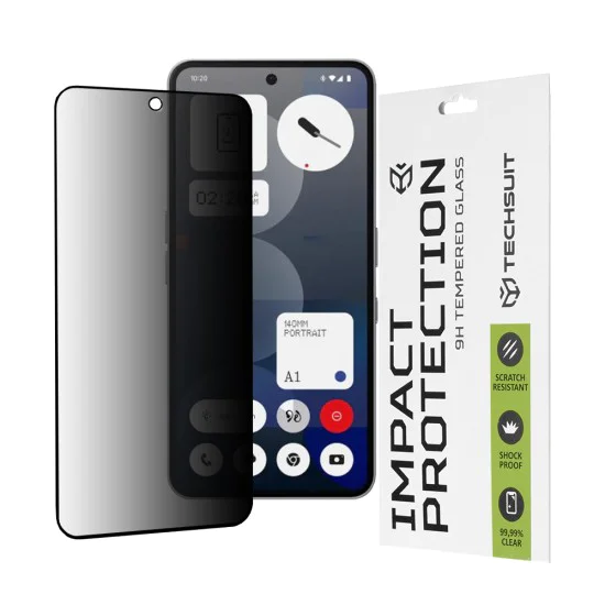 Protector for Nothing Phone (3a) / (3a) Pro - Techsuit - 111D Privacy Full Glue - Черен