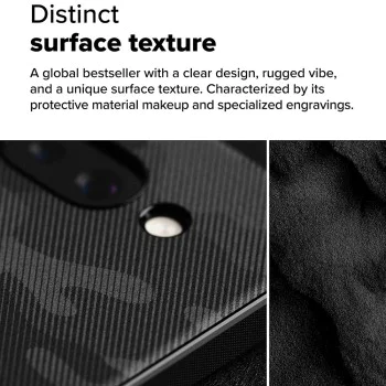 Ringke – Ониксов дизайн – Google Pixel 9a – Camo Black