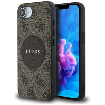 Калъф за iPhone 16e - Guess - 4G Circle Classic Logo MagSafe (GUHMPSE4P4PGRSGW) - Кафяв