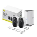 Външна камера за сигурност N1 Plus (S0TY002131) - Baseus - 2K, 16GB, 2 комплекта камери, двупосочен разговор, нощно виждане, IP67 - Лунно бяло