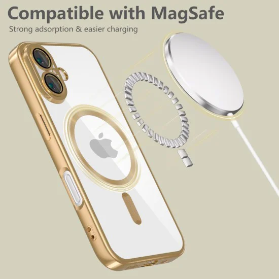Techsuit - Луксозен Crystal MagSafe - iPhone 16e - Сребрист