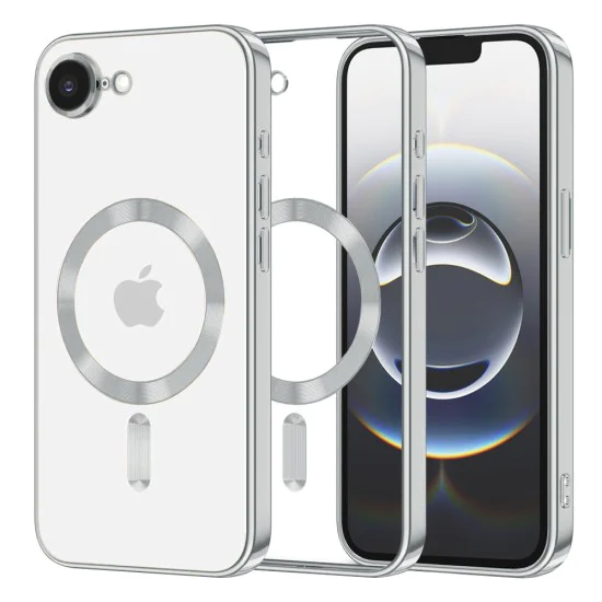 Techsuit - Луксозен Crystal MagSafe - iPhone 16e - Сребрист