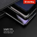 Кабел за данни 4в1 (CW-CBU3003-GR) - ColorWay - USB към Lightning + Micro-USB + Type-C, 20W, 4A, Найлон, 1.2 м - Сив