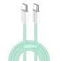 Кабел за данни (CW-CBPDCC061-G) - ColorWay - за MacBook Pro, Type-C към Type-C, PD Fast Charging 60W, 3A, найлон, 1m - Зелен