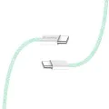 Кабел за данни (CW-CBPDCC061-G) - ColorWay - за MacBook Pro, Type-C към Type-C, PD Fast Charging 60W, 3A, найлон, 1m - Зелен