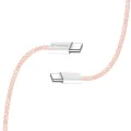Кабел за данни (CW-CBPDCC061-P) - ColorWay - за MacBook Pro, Type-C към Type-C, PD Fast Charging 60W, 3A, Найлон, 1 м - Розов