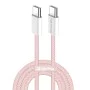 Кабел за данни (CW-CBPDCC061-P) - ColorWay - за MacBook Pro, Type-C към Type-C, PD Fast Charging 60W, 3A, Найлон, 1 м - Розов