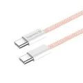Кабел за данни (CW-CBPDCC061-P) - ColorWay - за MacBook Pro, Type-C към Type-C, PD Fast Charging 60W, 3A, Найлон, 1 м - Розов