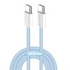 Кабел за данни (CW-CBPDCC061-BL) - ColorWay - за MacBook Pro, Type-C към Type-C, PD Fast Charging 60W, 3A, Найлон, 1 м - Син
