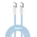 Кабел за данни (CW-CBPDCC061-BL) - ColorWay - за MacBook Pro, Type-C към Type-C, PD Fast Charging 60W, 3A, Найлон, 1 м - Син
