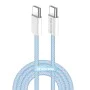Кабел за данни (CW-CBPDCC061-BL) - ColorWay - за MacBook Pro, Type-C към Type-C, PD Fast Charging 60W, 3A, Найлон, 1 м - Син