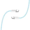 Кабел за данни (CW-CBPDCC061-BL) - ColorWay - за MacBook Pro, Type-C към Type-C, PD Fast Charging 60W, 3A, Найлон, 1 м - Син