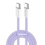 Кабел за данни (CW-CBPDCC061-PU) - ColorWay - за MacBook Pro, Type-C към Type-C, PD Fast Charging 60W, 3A, найлон, 1m - Лилав