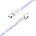 Кабел за данни (CW-CBPDCC061-PU) - ColorWay - за MacBook Pro, Type-C към Type-C, PD Fast Charging 60W, 3A, найлон, 1m - Лилав