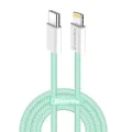 Кабел за данни (CW-CBPDCL061-G) - ColorWay - Type-C към Apple Lightning, PD 27W, 3A, 480Mbps, найлон, 1 м - Зелен