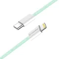 Кабел за данни (CW-CBPDCL061-G) - ColorWay - Type-C към Apple Lightning, PD 27W, 3A, 480Mbps, найлон, 1 м - Зелен