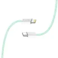 Кабел за данни (CW-CBPDCL061-G) - ColorWay - Type-C към Apple Lightning, PD 27W, 3A, 480Mbps, найлон, 1 м - Зелен