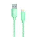 Кабел за данни (CW-CBUL004-MT) - ColorWay - USB 2.0 към Apple Lightning, за синхронизиране и зареждане, найлон, 2.1 A, 480 Mbps, 1 м - Монетен цвят