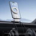 Baseus - Стойка за кола PrimeTrip Series C02 (C40169002213-00) - PU кожа, 360°, 25N, универсална опция за монтаж - лунно бяло