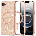 Techsuit - Луксозен блясък MagSafe - iPhone 16e - Розово злато