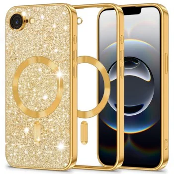 Techsuit - Луксозен блясък MagSafe - iPhone 16e / iPhone 17e - Златен