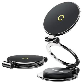 Baseus - Стойка за кола MagPro Series II (C40172900121-00) - за табло, магнитна стойка за кола, 360°, сгъваема - космическо черно