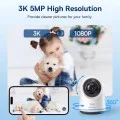 Вътрешна камера за сигурност P1 Pro (S0TV022132) - Baseus - 3K, 5MP, Type-C, двупосочен разговор, нощно виждане, цифрово увеличение - Бял