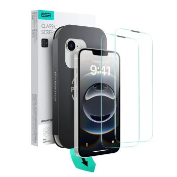 ESR - UltraFit тава от закалено стъкло (2 опаковки) - iPhone 16e - прозрачен