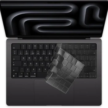 Techsuit - Премиум капак за клавиатура PureTypeX (KC1) - ултра тънък, за MacBook Pro 14 (2024-2021)/ Air 13/15 (2022-2025) - прозрачен