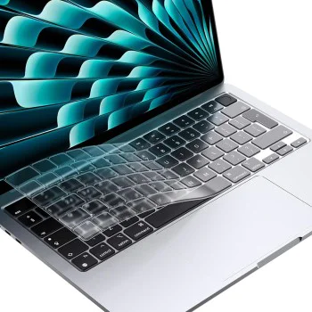 Techsuit - Премиум капак за клавиатура PureTypeX (KC1) - ултра тънък, за MacBook Pro 14 (2024-2021)/ Air 13/15 (2022-2025) - прозрачен