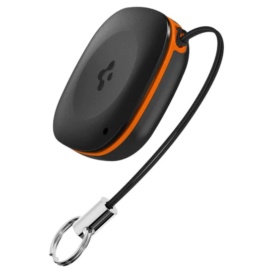 Spigen - Bluetooth Tracker TagMe - за iPhone, Съвместим с Apple Find My, Anti-Loss, Вградена каишка и О-пръстен - Черен