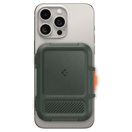 Spigen - Magnetic Card Holder Lock Fit MagSafe - Universal, for Card / Cash - Military Green
