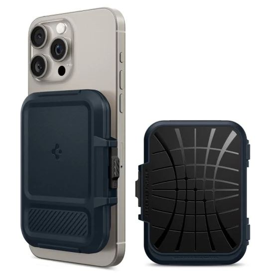 Spigen - Magnetic Card Holder Lock Fit MagSafe - Universal, for Card / Cash - Metal Slate