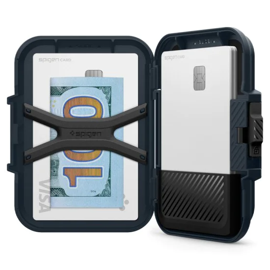 Spigen - Magnetic Card Holder Lock Fit MagSafe - Universal, for Card / Cash - Metal Slate