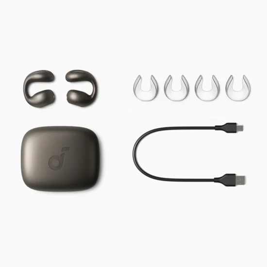 Безжични слушалки A3331GZ1 – Anker SoundCore C40i, Bluetooth 5.4, Open-Ear, Mic, Multipoint, Clip-On – черни