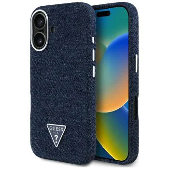 Guess - Denim Triangle Logo MagSafe (GUHMP16SRJFWTLB) - iPhone 16 - Син
