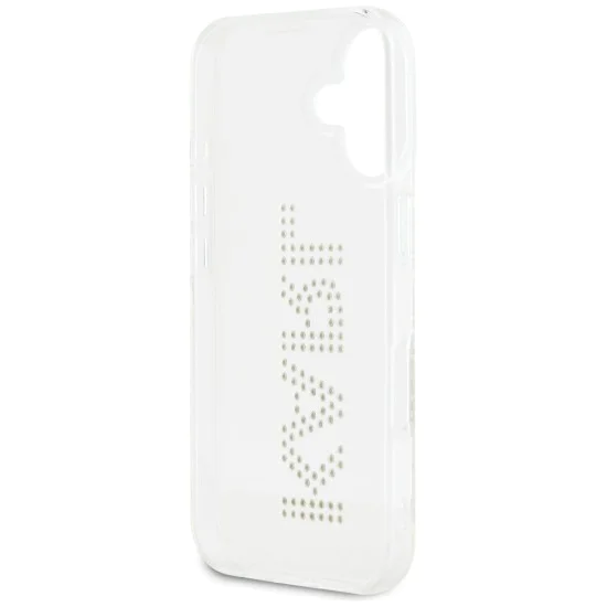 Калъф за iPhone 16 – Карл Лагерфелд – IML Rhinestones (KLHCP16SHKLSTDCT) – Прозрачно лого